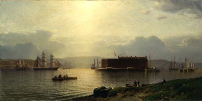 The Narrows and Fort Lafayette, Ships Coming Into Port, New York Harbor, 1868 by Samuel Colman